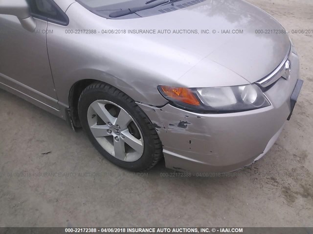 1HGFA16856L124980 - 2006 HONDA CIVIC EX BROWN photo 6