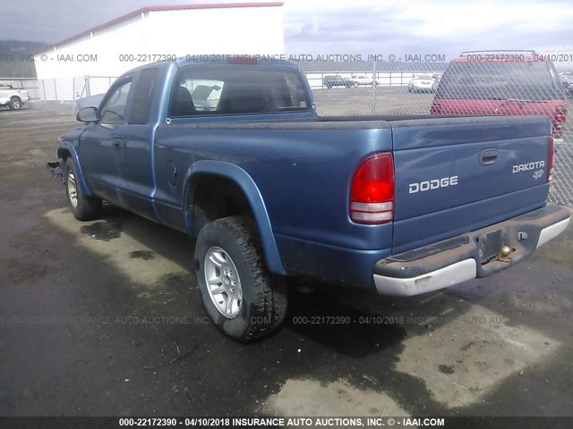 1D7HL12X93S341955 - 2003 DODGE DAKOTA SXT BLUE photo 3