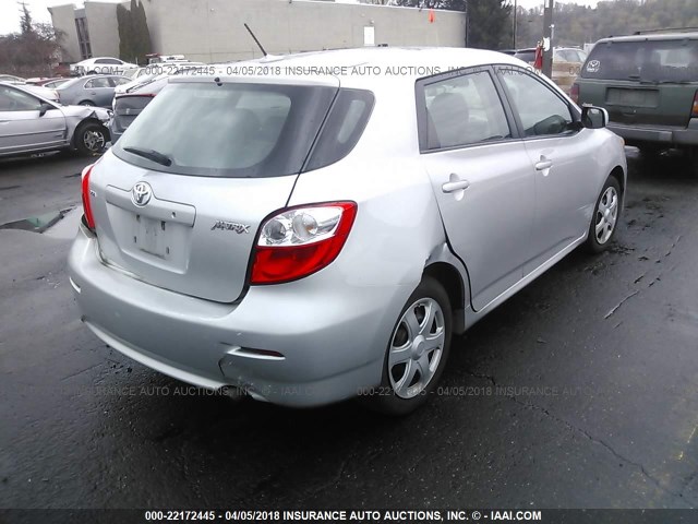 2T1KU4EEXAC206653 - 2010 TOYOTA COROLLA MATRIX  SILVER photo 4