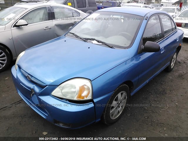 KNADC125936279714 - 2003 KIA RIO BLUE photo 2