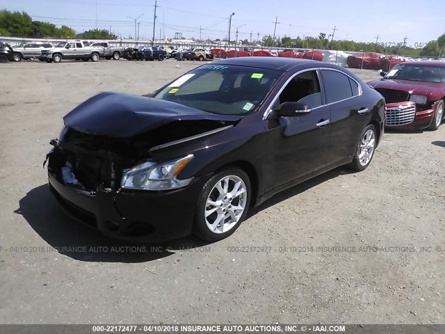 1N4AA5AP2CC834158 - 2012 NISSAN MAXIMA S/SV MAROON photo 2