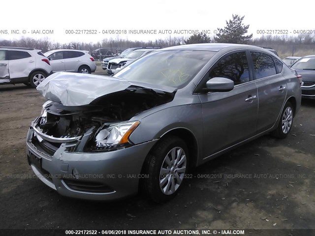 3N1AB7AP7DL563190 - 2013 NISSAN SENTRA S/SV/SR/SL GRAY photo 2