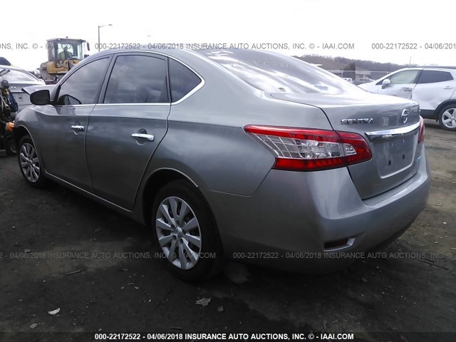 3N1AB7AP7DL563190 - 2013 NISSAN SENTRA S/SV/SR/SL GRAY photo 3