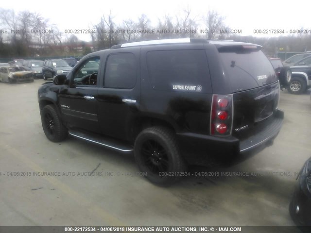 1GKFK63867J346152 - 2007 GMC YUKON DENALI BLACK photo 3