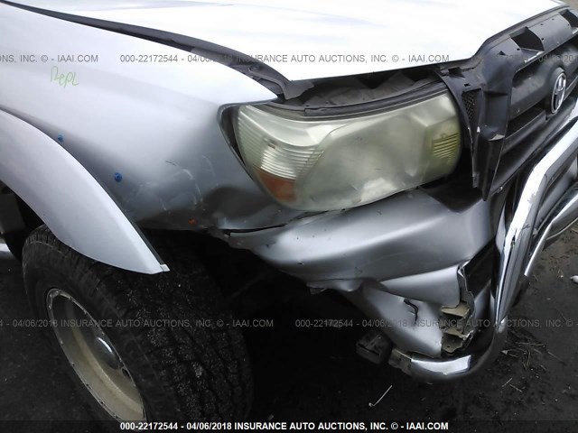 5TEUX42N05Z013190 - 2005 TOYOTA TACOMA ACCESS CAB SILVER photo 6