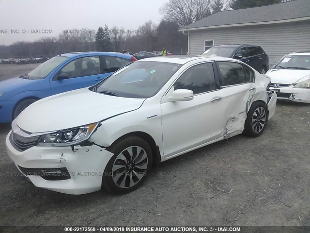 JHMCR6F56HC029097 - 2017 HONDA ACCORD HYBRID/EXL WHITE photo 2