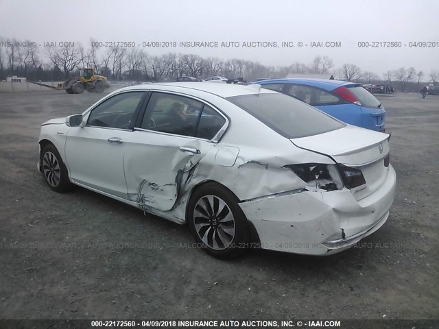 JHMCR6F56HC029097 - 2017 HONDA ACCORD HYBRID/EXL WHITE photo 3