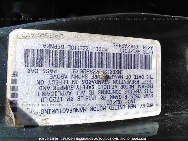 1NXBR12E1YZ382679 - 2000 TOYOTA COROLLA VE/CE/LE 绿色 照片 9