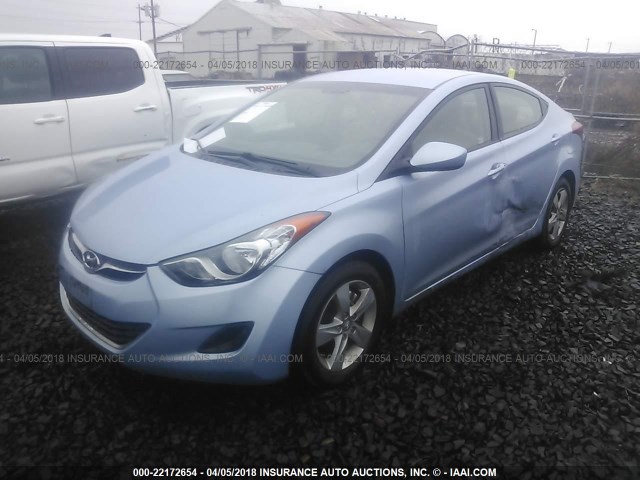 KMHDH4AEXBU156081 - 2011 HYUNDAI ELANTRA GLS/LIMITED Light Blue photo 2