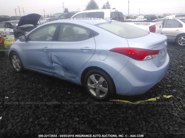 KMHDH4AEXBU156081 - 2011 HYUNDAI ELANTRA GLS/LIMITED Light Blue photo 3