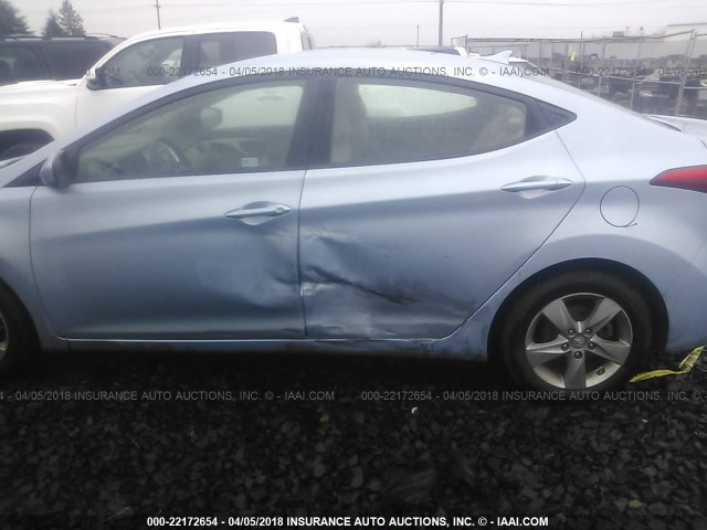 KMHDH4AEXBU156081 - 2011 HYUNDAI ELANTRA GLS/LIMITED Light Blue photo 6