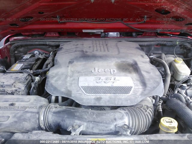 1C4AJWAG4DL673958 - 2013 JEEP WRANGLER SPORT 红色 照片 10