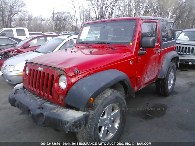 1C4AJWAG4DL673958 - 2013 JEEP WRANGLER SPORT 红色 照片 2