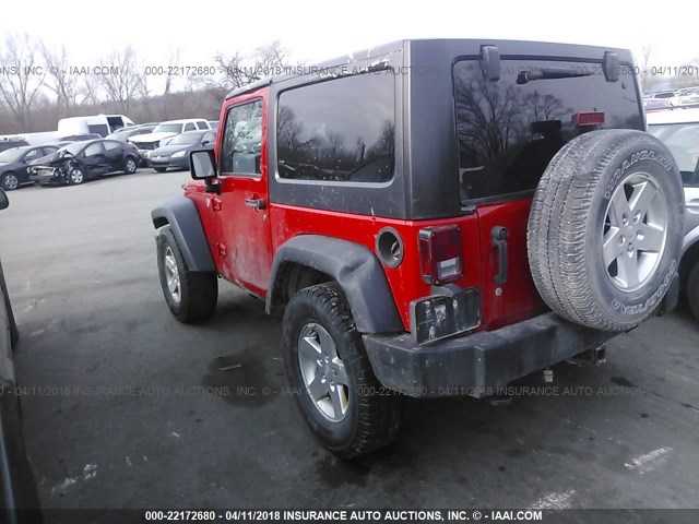 1C4AJWAG4DL673958 - 2013 JEEP WRANGLER SPORT 红色 照片 3