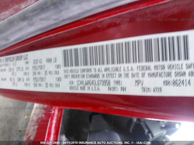 1C4AJWAG4DL673958 - 2013 JEEP WRANGLER SPORT 红色 照片 9