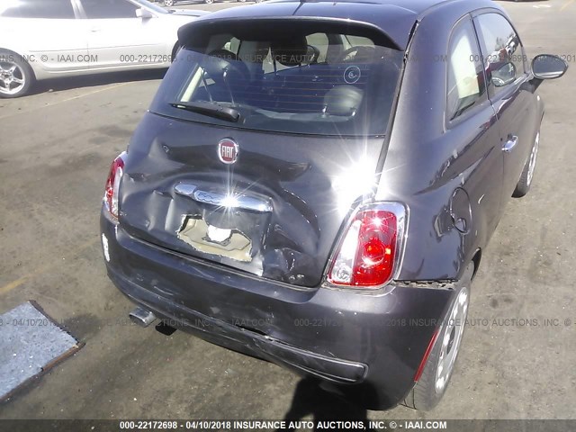 3C3CFFAR3GT180250 - 2016 FIAT 500 POP GRAY photo 6