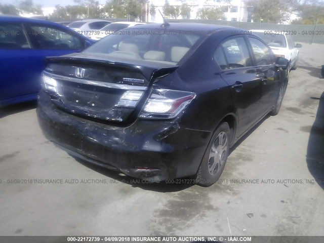 19XFB4F33EE200883 - 2014 HONDA CIVIC HYBRID L BLACK photo 4