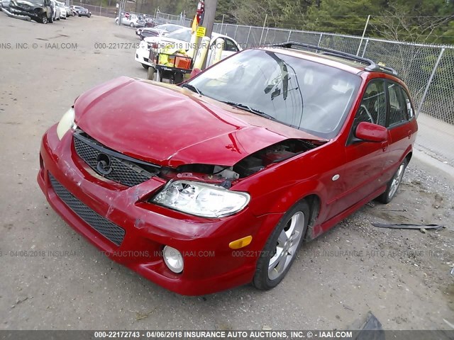 JM1BJ246031106785 - 2003 MAZDA PROTEGE PR5 RED photo 2