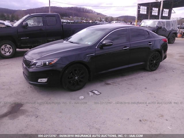 5XXGN4A78FG445550 - 2015 KIA OPTIMA EX BLACK photo 2