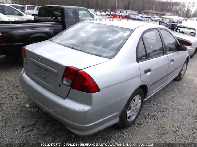 2HGES16365H558723 - 2005 HONDA CIVIC DX VP SILVER photo 4