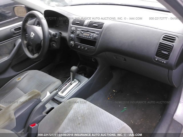 2HGES16365H558723 - 2005 HONDA CIVIC DX VP SILVER photo 5