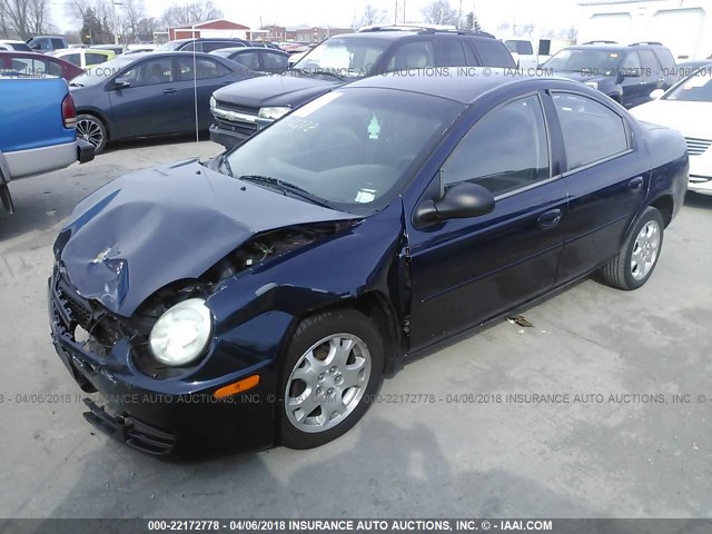 1B3ES56C75D134651 - 2005 DODGE NEON SXT Dark Blue photo 2