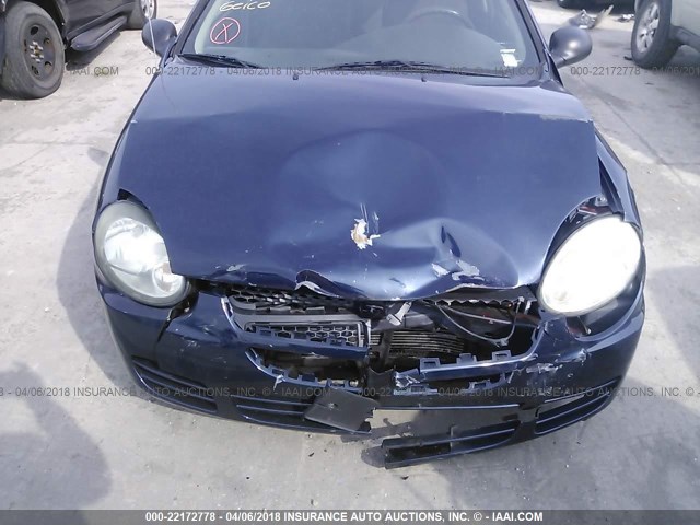 1B3ES56C75D134651 - 2005 DODGE NEON SXT Dark Blue photo 6