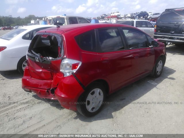JHMGE8H30DC065771 - 2013 HONDA FIT RED photo 4