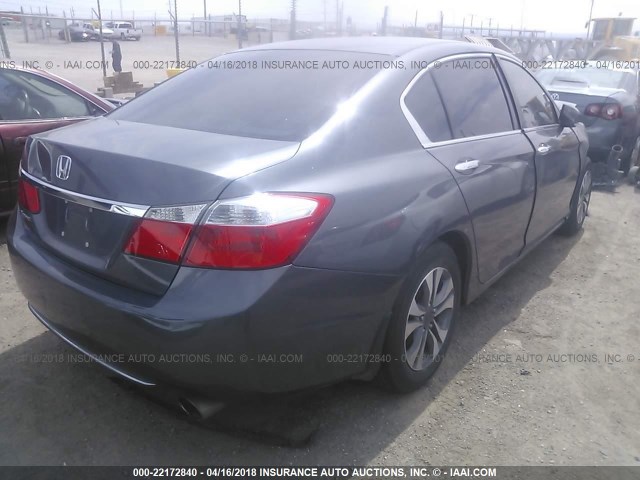 1HGCR2F33DA254609 - 2013 HONDA ACCORD LX GRAY photo 4