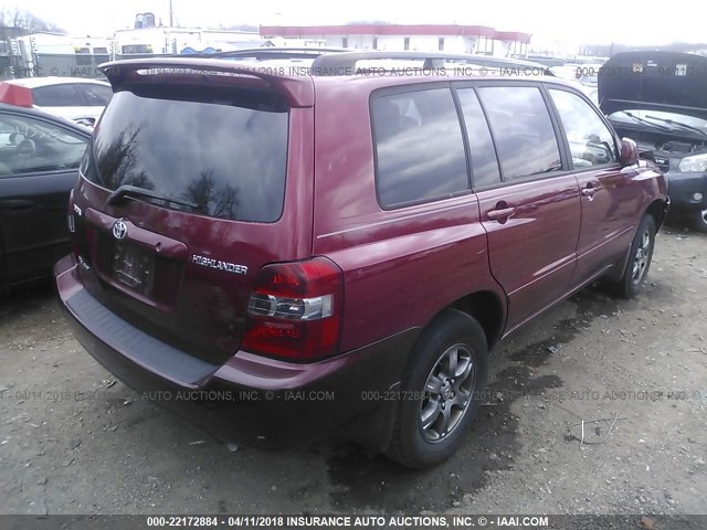 JTEHP21A470188769 - 2007 TOYOTA HIGHLANDER SPORT RED photo 4