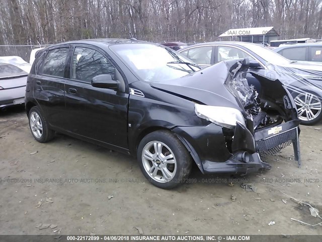 KL1TD66E69B658115 - 2009 CHEVROLET AVEO LS/LT BLACK photo 1