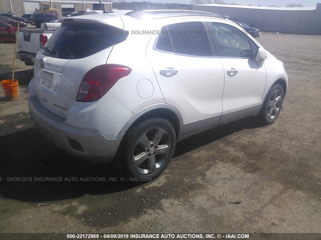 KL4CJASB4DB102873 - 2013 BUICK ENCORE WHITE photo 4