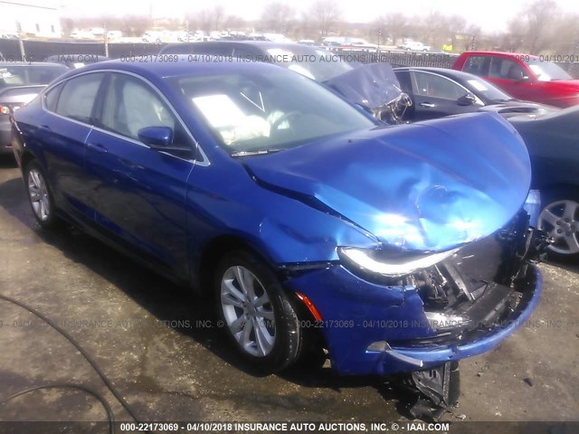 1C3CCCAB1FN685549 - 2015 CHRYSLER 200 LIMITED BLUE photo 1