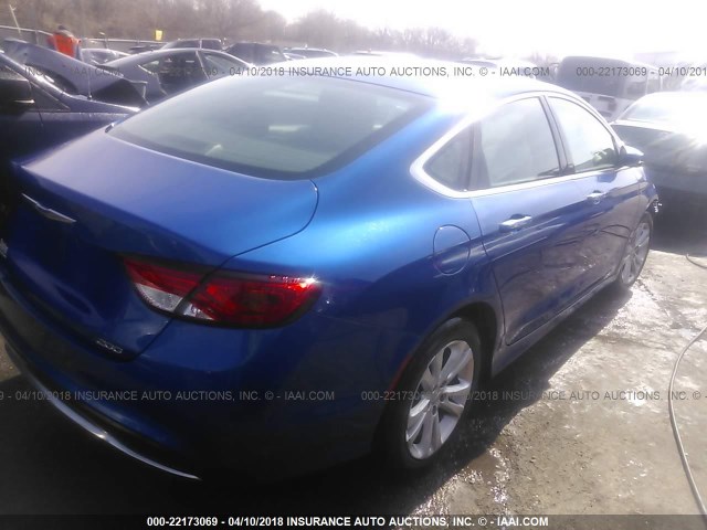 1C3CCCAB1FN685549 - 2015 CHRYSLER 200 LIMITED BLUE photo 4