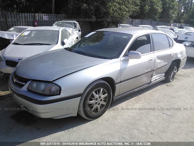 2G1WF52E959348349 - 2005 CHEVROLET IMPALA SILVER photo 2