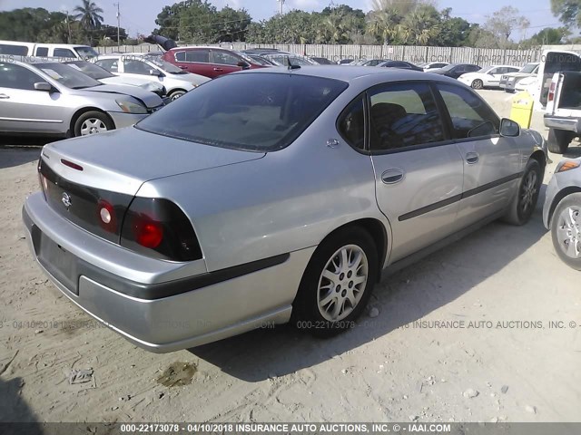 2G1WF52E959348349 - 2005 CHEVROLET IMPALA SILVER photo 4