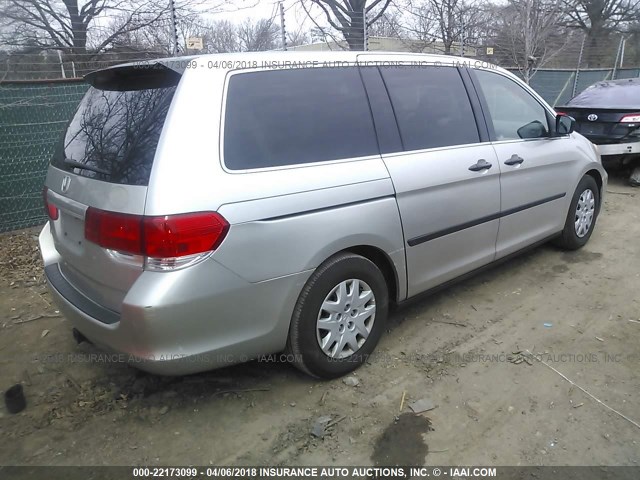 5FNRL38278B098155 - 2008 HONDA ODYSSEY LX SILVER photo 4