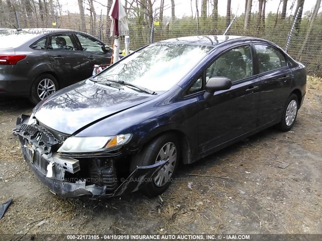 2HGFA1F37AH520628 - 2010 HONDA CIVIC VP BLUE photo 2