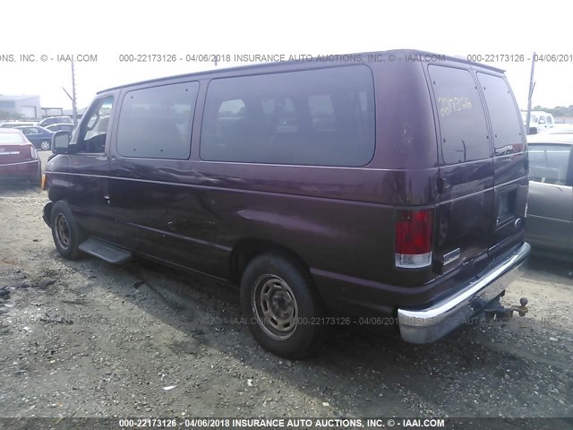 1FMRE11L36DA20229 - 2006 FORD ECONOLINE E150 WAGON BURGUNDY photo 3