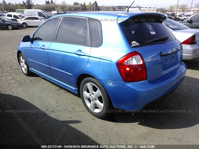 KNAFE161685013459 - 2008 KIA SPECTRA5 5 SX BLUE photo 3