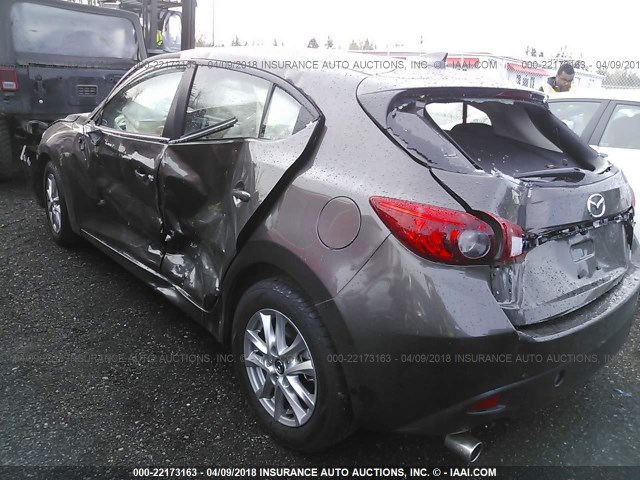 JM1BM1M79G1287224 - 2016 MAZDA 3 TOURING GRAY photo 3