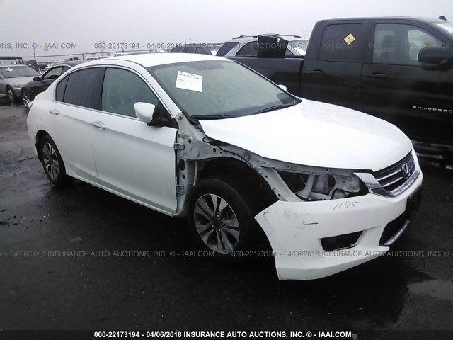 1HGCR2F39EA082197 - 2014 HONDA ACCORD LX WHITE photo 1