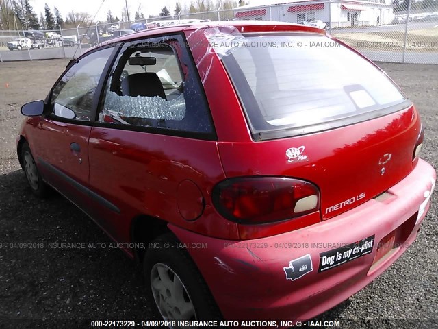 2C1MR2228W6721777 - 1998 CHEVROLET METRO LSI RED photo 3