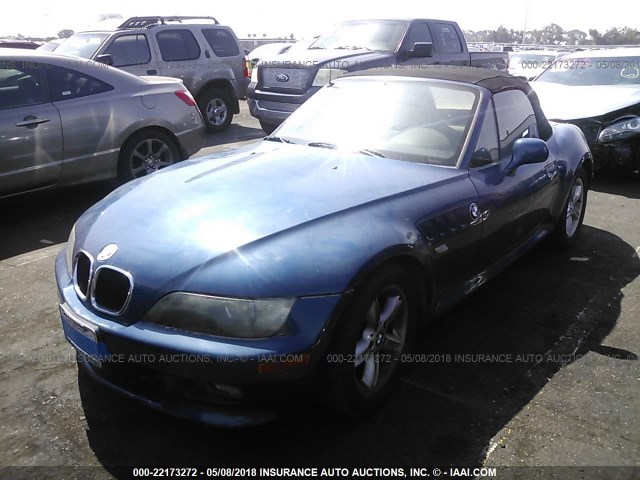 WBACH9347YLF89745 - 2000 BMW Z3 2.3 BLUE photo 2