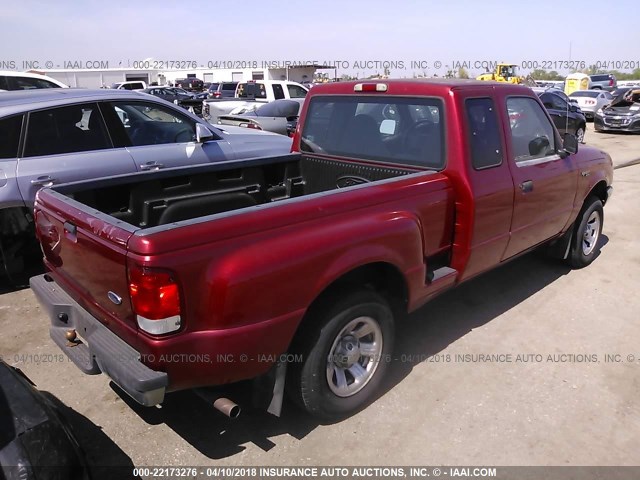 1FTYR14V5YTA73332 - 2000 FORD RANGER SUPER CAB RED photo 4