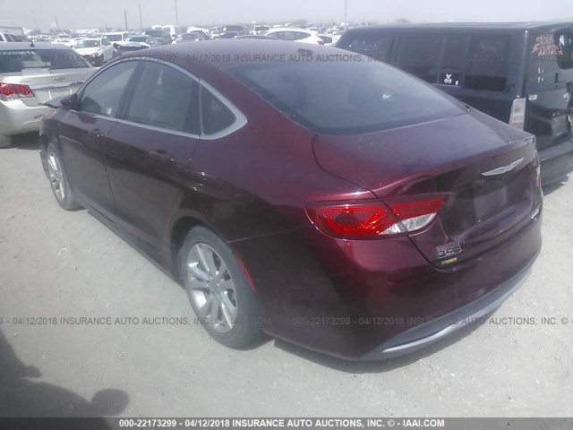 1C3CCCAB9FN640102 - 2015 CHRYSLER 200 LIMITED MAROON photo 3