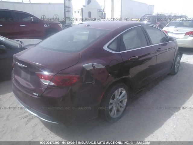 1C3CCCAB9FN640102 - 2015 CHRYSLER 200 LIMITED MAROON photo 4