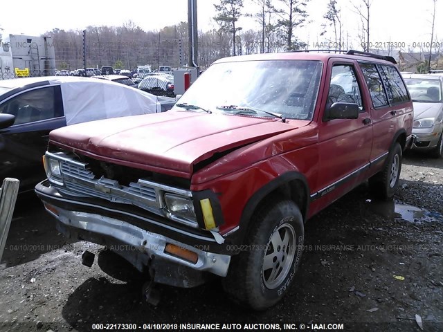 1GNDT13W8N2189143 - 1992 CHEVROLET BLAZER S10 RED photo 6