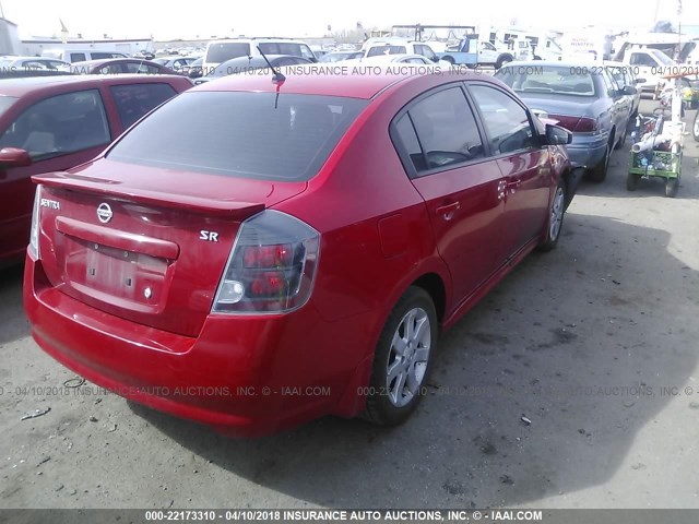 3N1AB6AP5CL653107 - 2012 NISSAN SENTRA 2.0/2.0S/SR/2.0SL RED photo 4