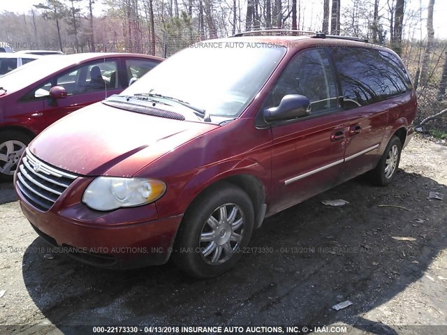 2C4GP54L05R400908 - 2005 CHRYSLER TOWN & COUNTRY TOURING RED photo 2